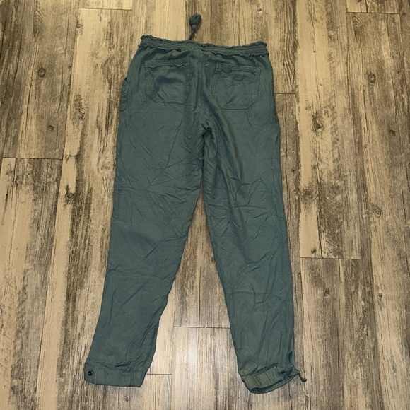Blue/green colored flowy linen pants - Picture 6 of 6